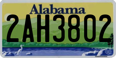 AL license plate 2AH3802