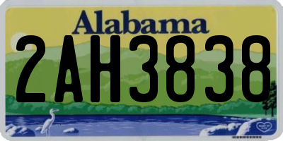 AL license plate 2AH3838