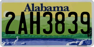 AL license plate 2AH3839