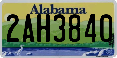 AL license plate 2AH3840