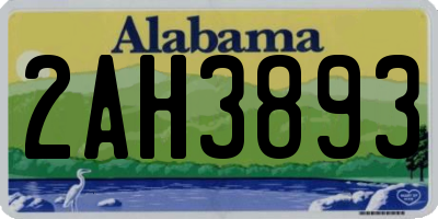 AL license plate 2AH3893