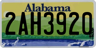 AL license plate 2AH3920