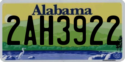 AL license plate 2AH3922