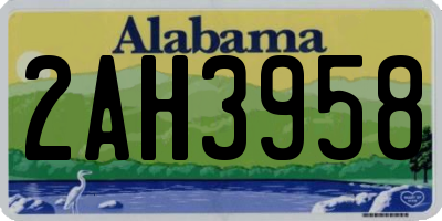 AL license plate 2AH3958