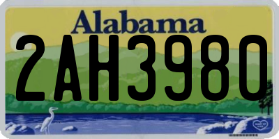 AL license plate 2AH3980