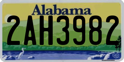 AL license plate 2AH3982