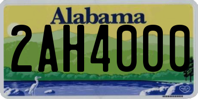 AL license plate 2AH4000