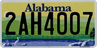AL license plate 2AH4007