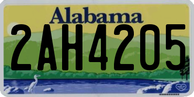 AL license plate 2AH4205