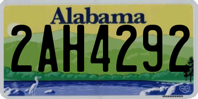 AL license plate 2AH4292