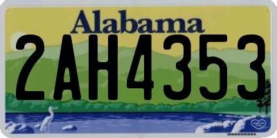 AL license plate 2AH4353