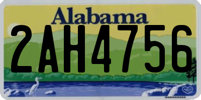 AL license plate 2AH4756