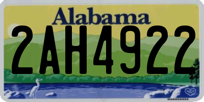 AL license plate 2AH4922