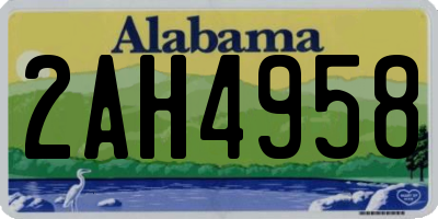 AL license plate 2AH4958