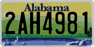 AL license plate 2AH4981