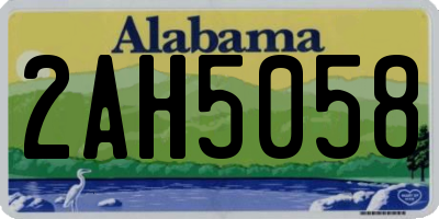 AL license plate 2AH5058