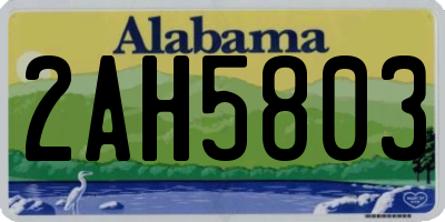 AL license plate 2AH5803