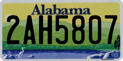 AL license plate 2AH5807