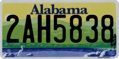 AL license plate 2AH5838