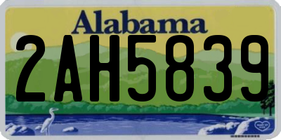 AL license plate 2AH5839