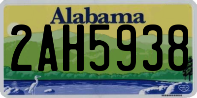 AL license plate 2AH5938