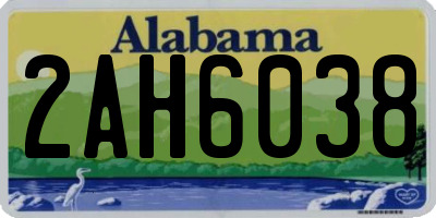 AL license plate 2AH6038