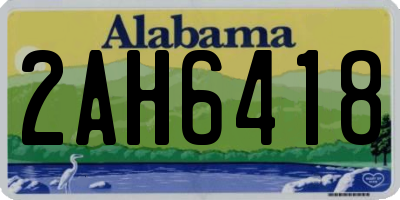 AL license plate 2AH6418