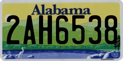 AL license plate 2AH6538
