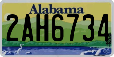 AL license plate 2AH6734