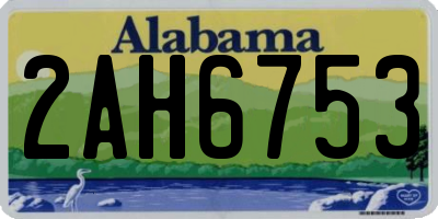 AL license plate 2AH6753