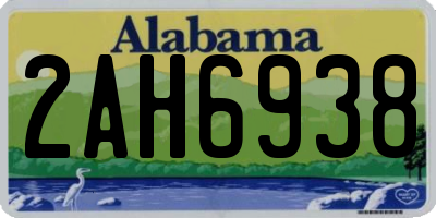 AL license plate 2AH6938