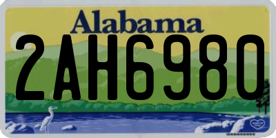 AL license plate 2AH6980