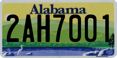 AL license plate 2AH7001