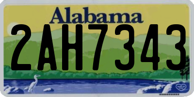AL license plate 2AH7343