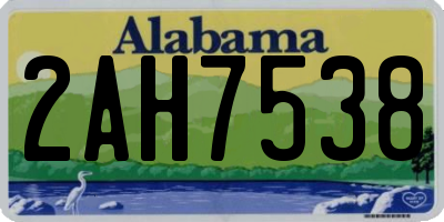 AL license plate 2AH7538