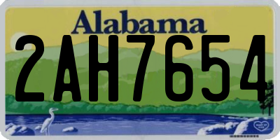 AL license plate 2AH7654