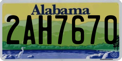 AL license plate 2AH7670