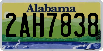 AL license plate 2AH7838