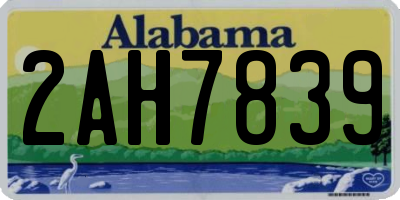 AL license plate 2AH7839
