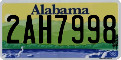 AL license plate 2AH7998