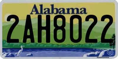 AL license plate 2AH8022