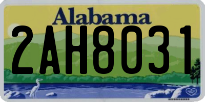 AL license plate 2AH8031