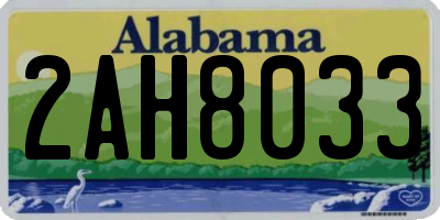 AL license plate 2AH8033