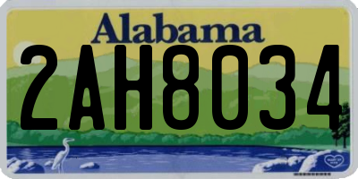 AL license plate 2AH8034