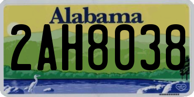 AL license plate 2AH8038