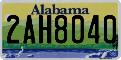 AL license plate 2AH8040