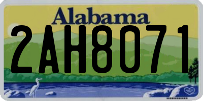 AL license plate 2AH8071