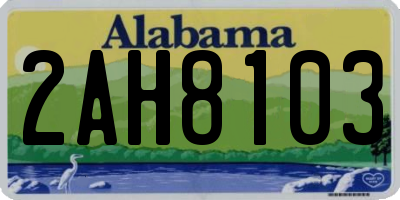 AL license plate 2AH8103