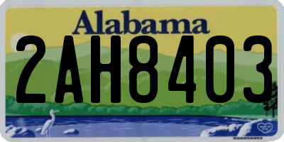 AL license plate 2AH8403