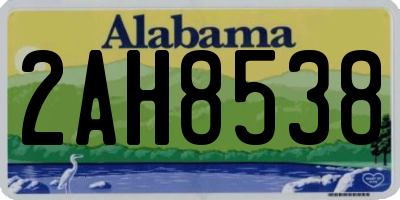AL license plate 2AH8538